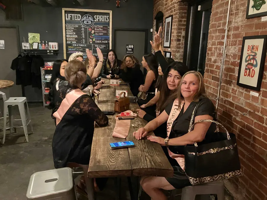 Bachelorette group at a distillery tasting